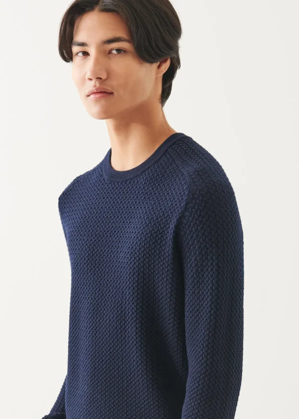 Merino Textured Crewneck