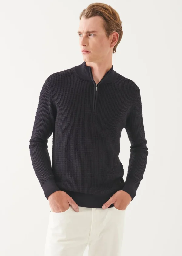 Merino Textured Quarter Zip