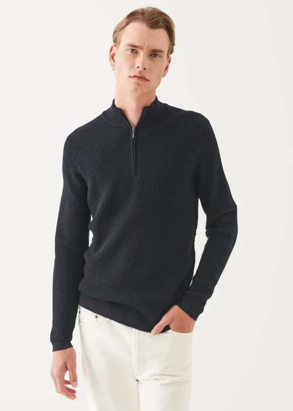 Merino Textured Quarter Zip