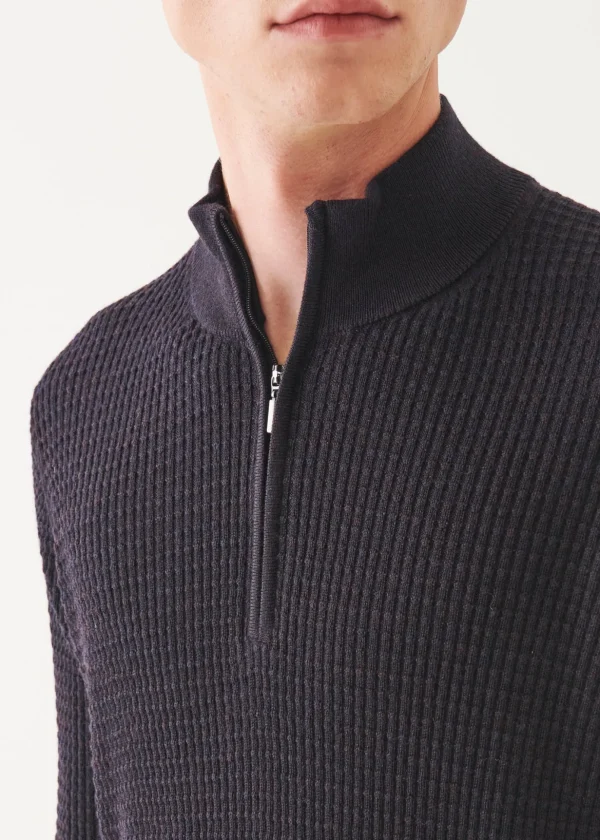 Merino Textured Quarter Zip