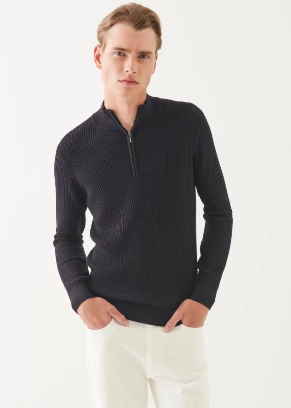 Merino Textured Quarter Zip