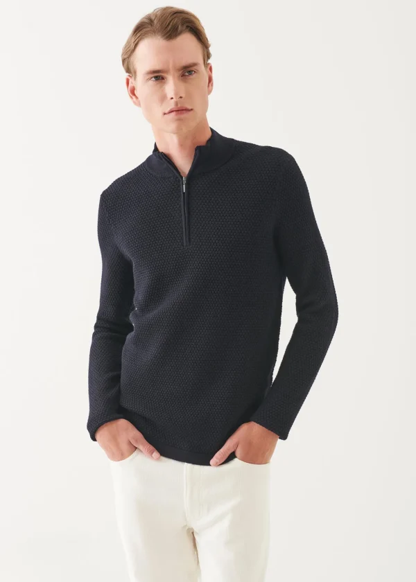 Merino Textured Quarter Zip