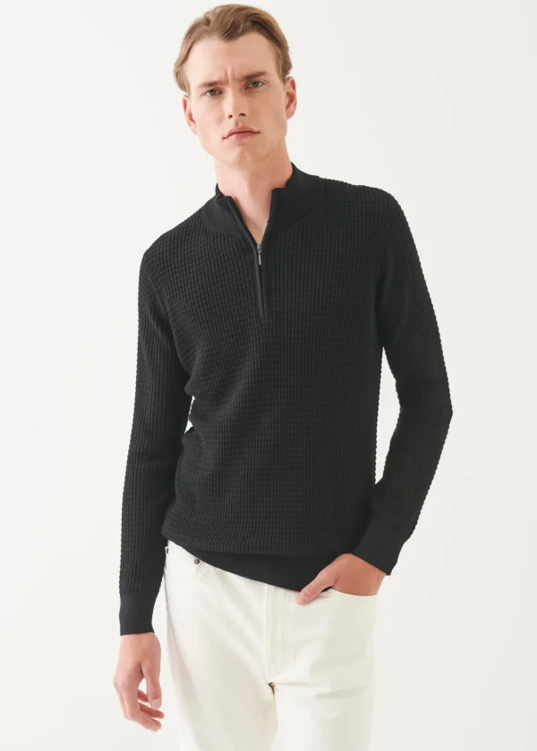 Merino Textured Quarter Zip