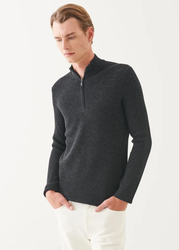 Merino Textured Quarter Zip