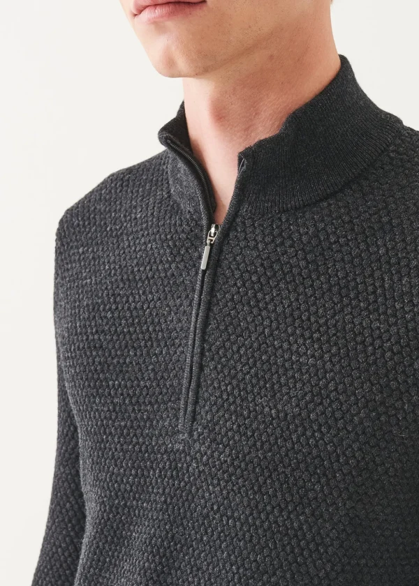 Merino Textured Quarter Zip