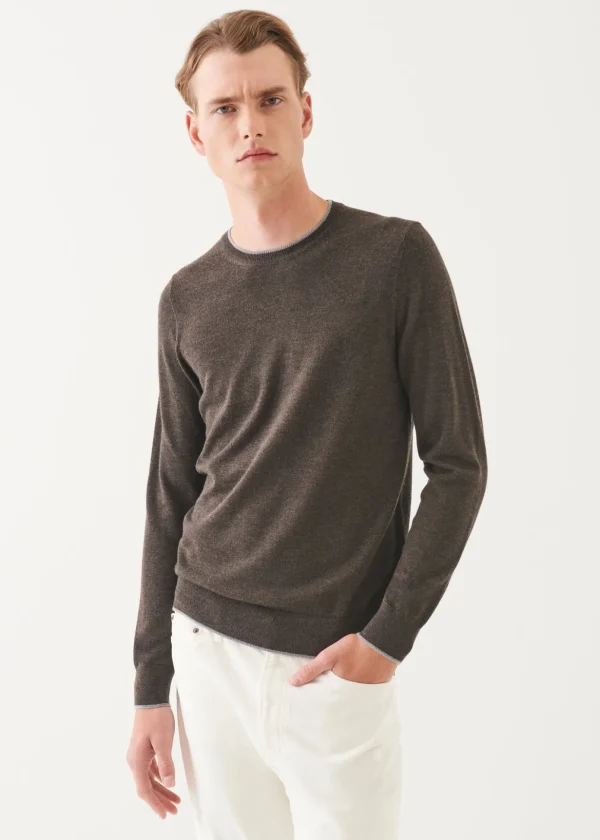 Merino Tipped Crewneck