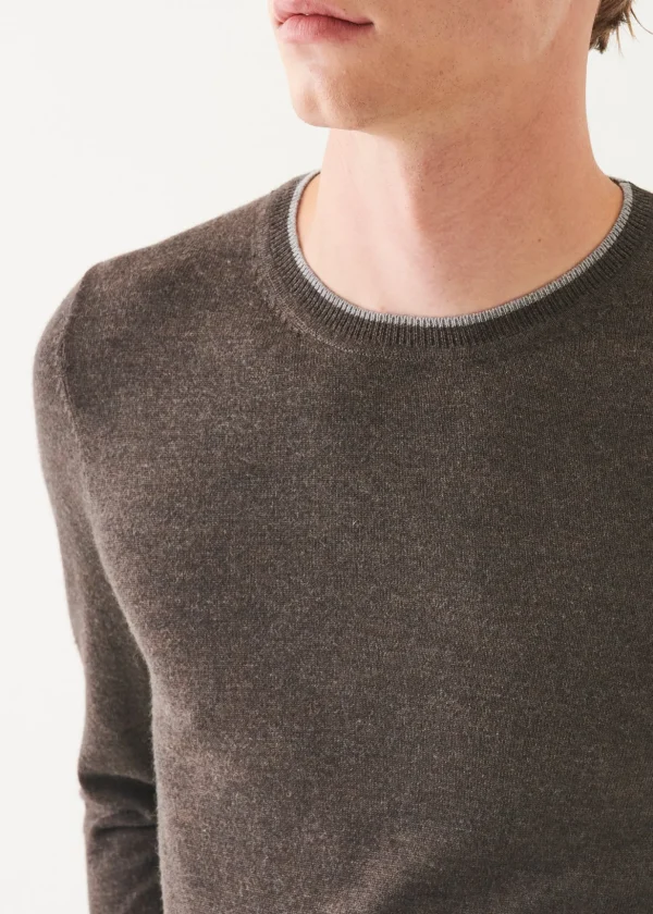 Merino Tipped Crewneck