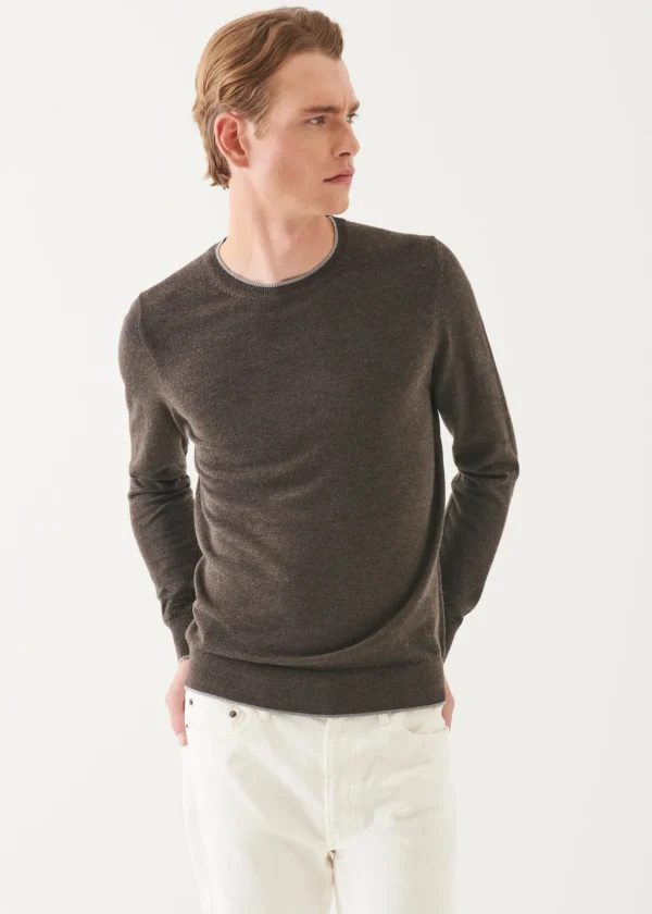 Merino Tipped Crewneck