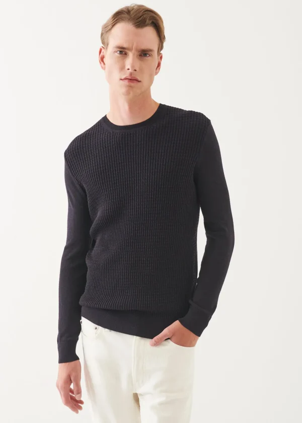 Merino Waffle Knit Crewneck