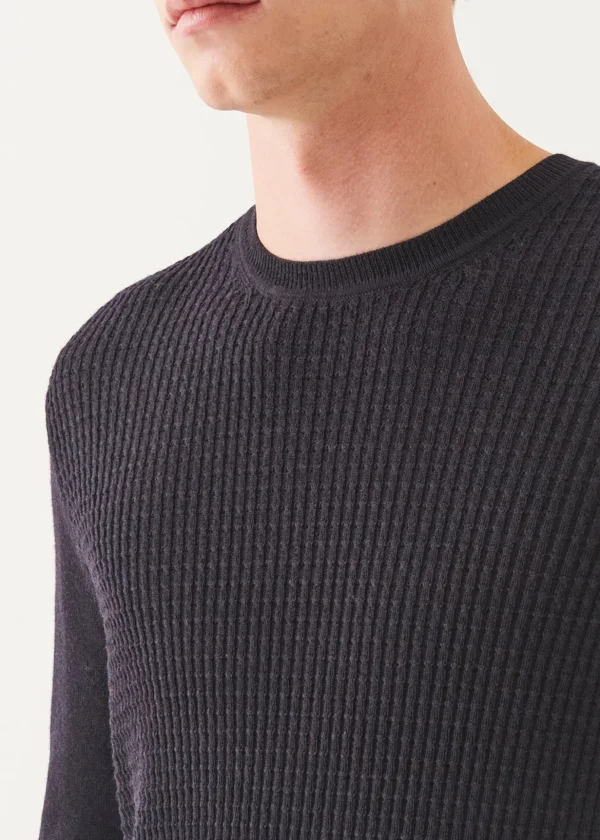 Merino Waffle Knit Crewneck