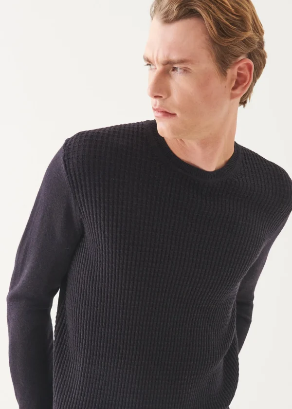 Merino Waffle Knit Crewneck