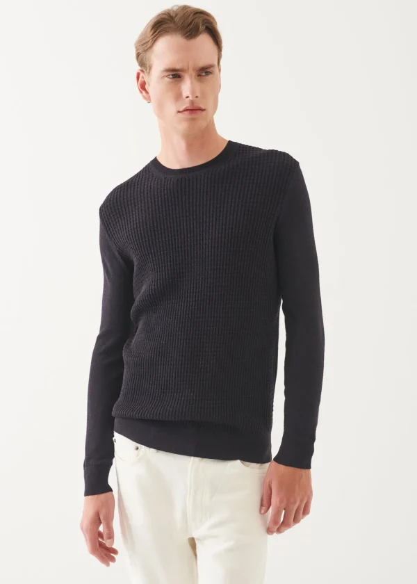 Merino Waffle Knit Crewneck