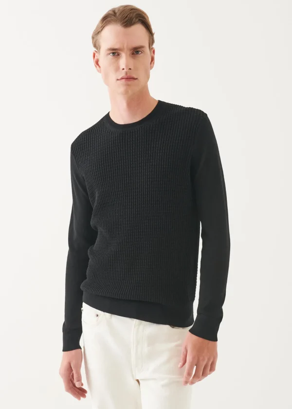 Merino Waffle Knit Crewneck