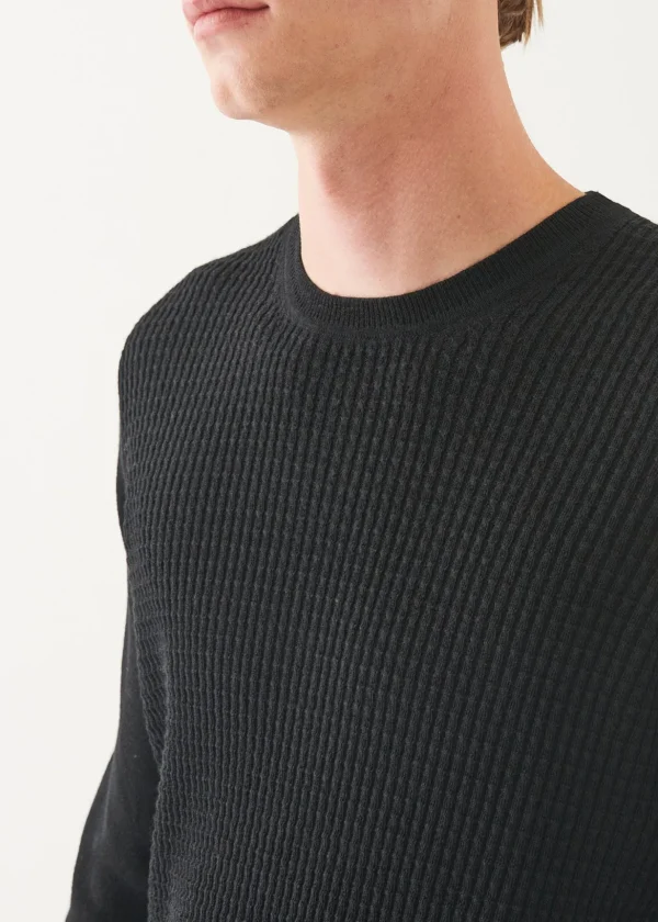 Merino Waffle Knit Crewneck