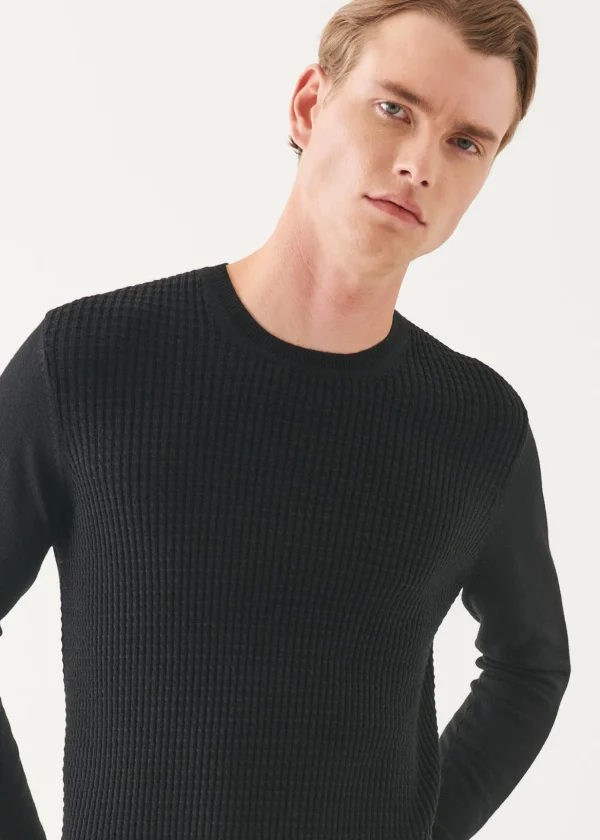 Merino Waffle Knit Crewneck