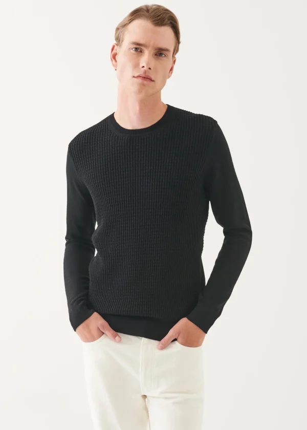 Merino Waffle Knit Crewneck