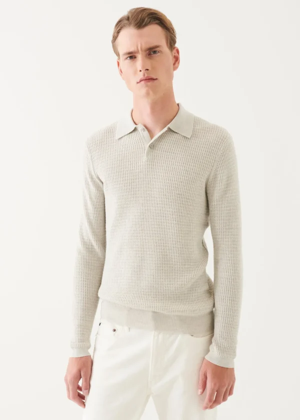 Merino Waffle Knit Polo