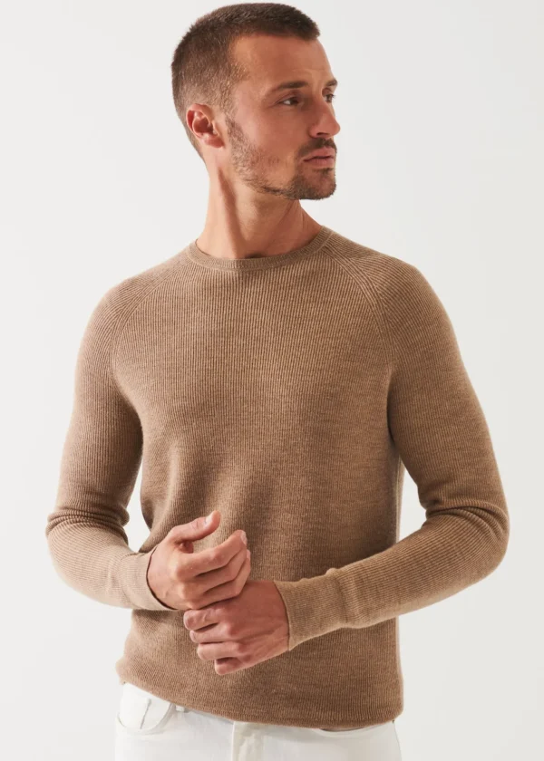 Merino Wool Ribbed Crewneck