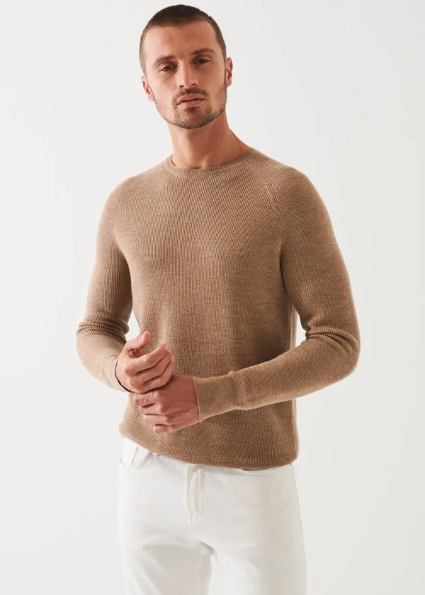 Merino Wool Ribbed Crewneck