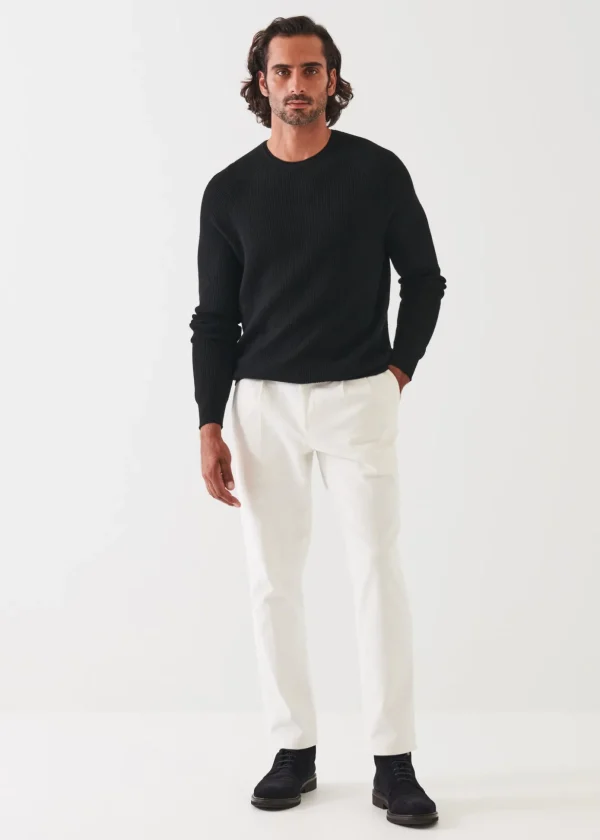 Merino Wool Ribbed Crewneck