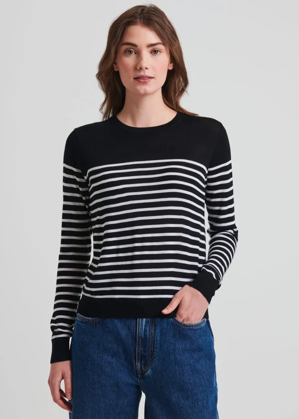 Merino Wool Stripe Crewneck