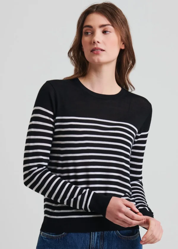 Merino Wool Stripe Crewneck