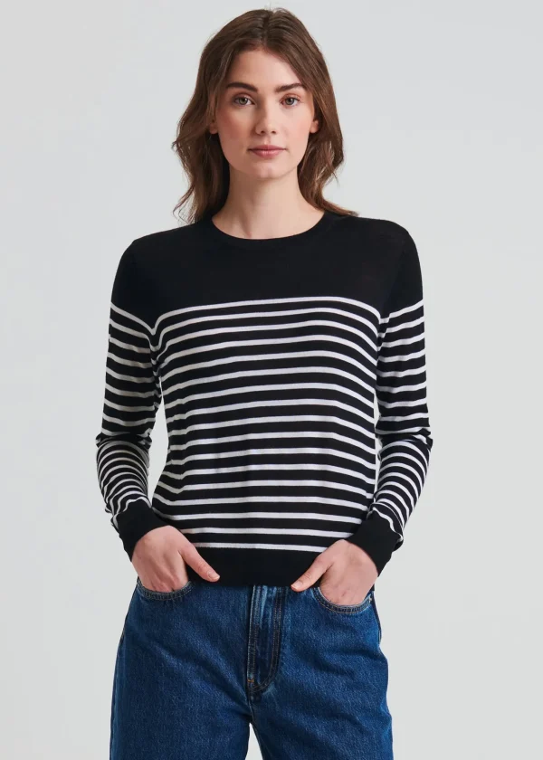 Merino Wool Stripe Crewneck