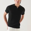 Merino Wool-Silk Blend Textured Polo