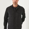 Nylon Quilted Mix Media Shirt Jacket