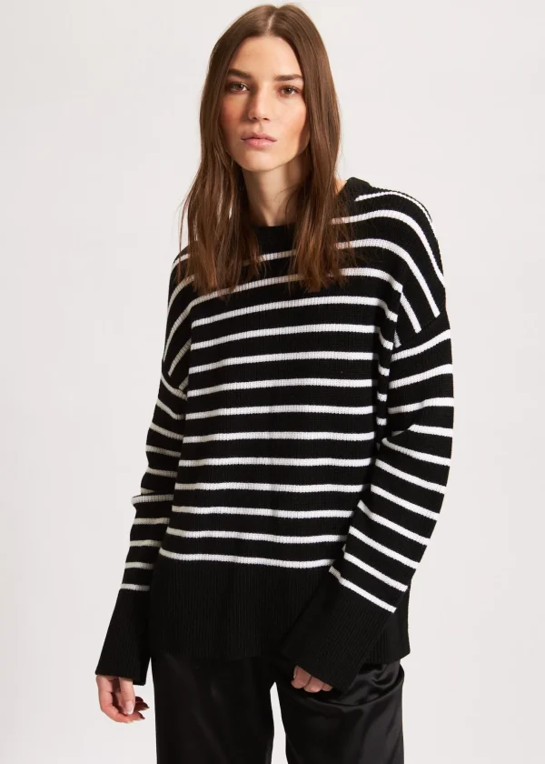 Oversized Striped Crewneck