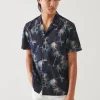 Palm Tree Print Cotton Shirt