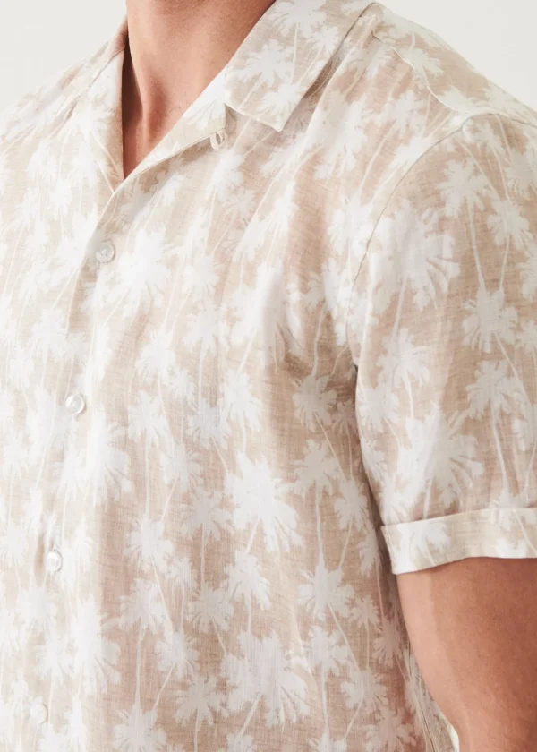 Palm Tree Print Linen Shirt