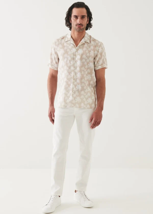 Palm Tree Print Linen Shirt