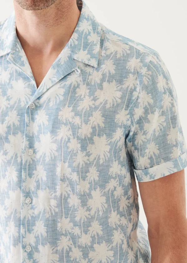 Palm Tree Print Linen Shirt