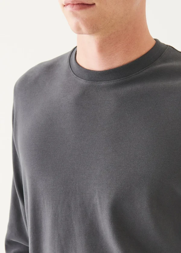 Pima Cotton Stretch Brushed Long Sleeve T-Shirt