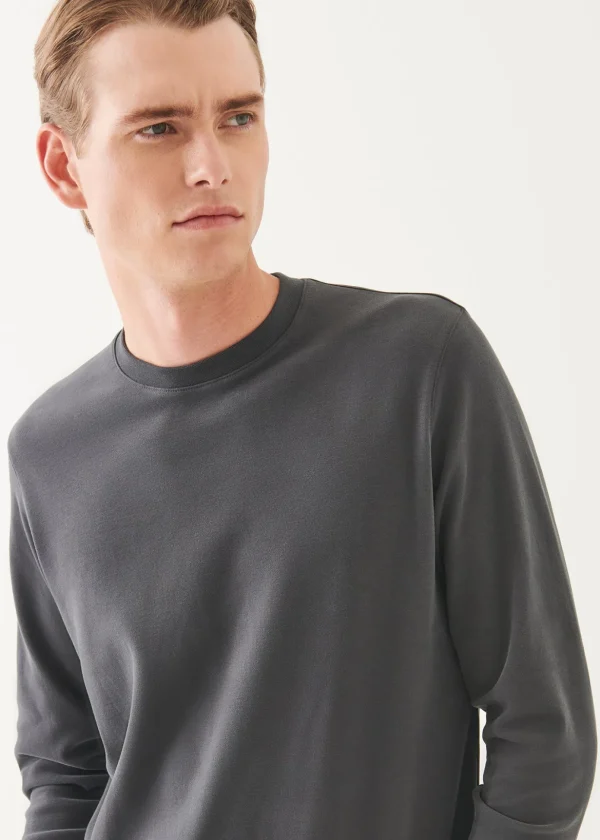 Pima Cotton Stretch Brushed Long Sleeve T-Shirt