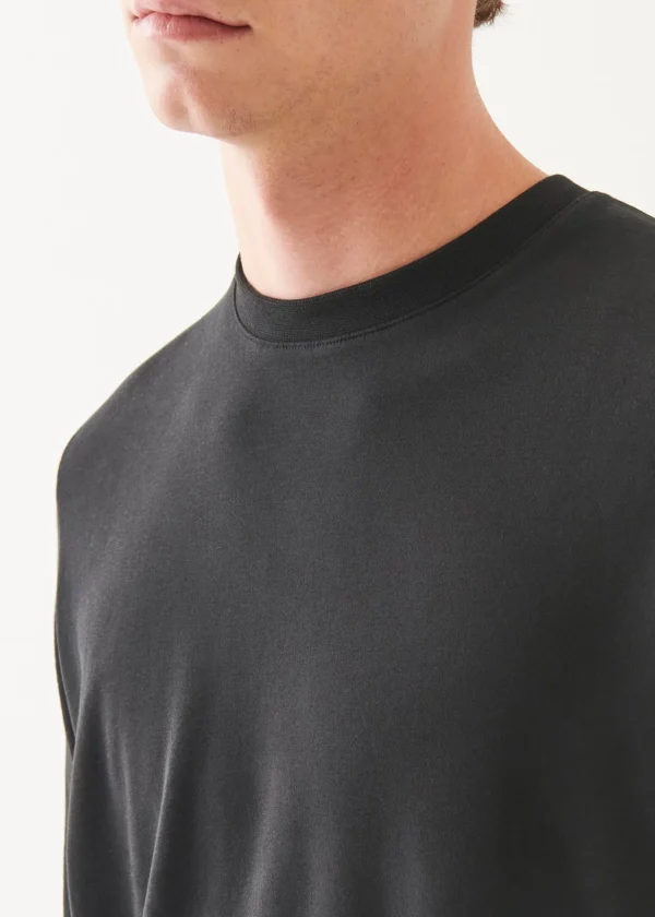 Pima Cotton Stretch Brushed Long Sleeve T-Shirt