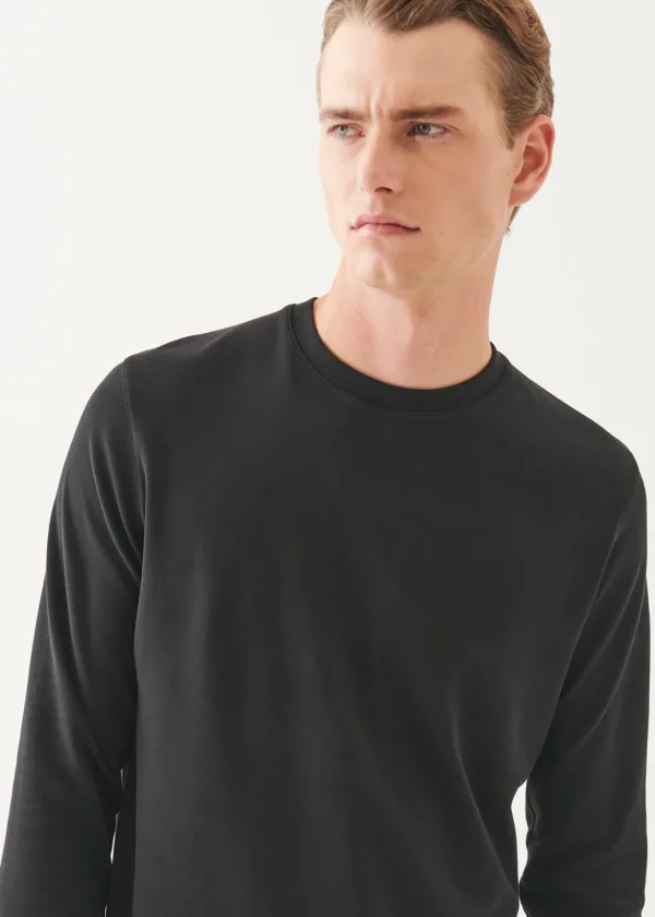 Pima Cotton Stretch Brushed Long Sleeve T-Shirt