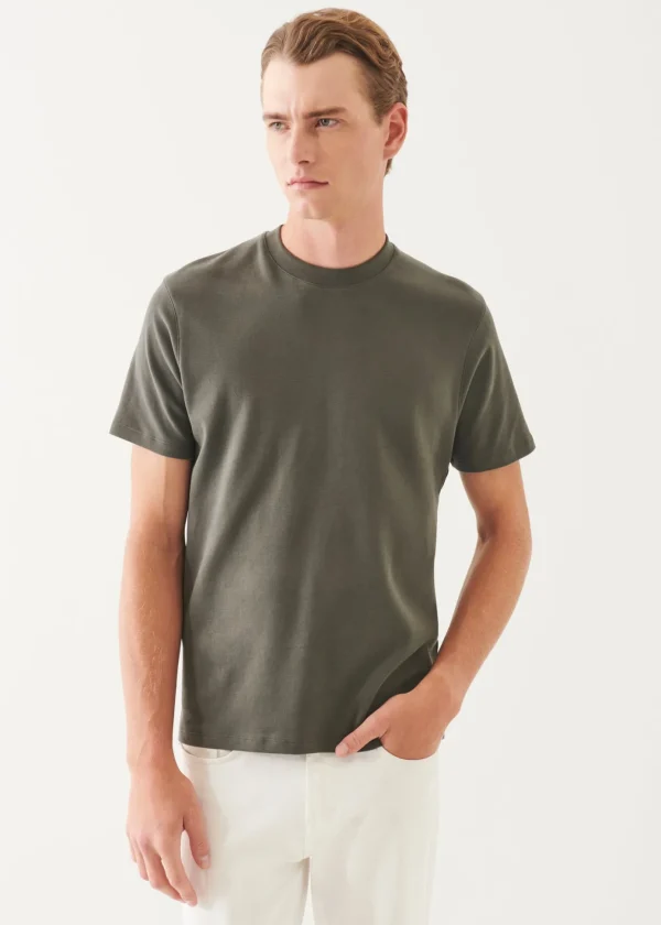 Pima Cotton Stretch Brushed T-Shirt