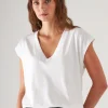 Pima Cotton Stretch Dolman V-Neck T-Shirt