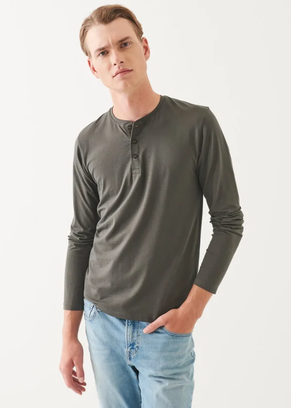 Pima Cotton Stretch Henley