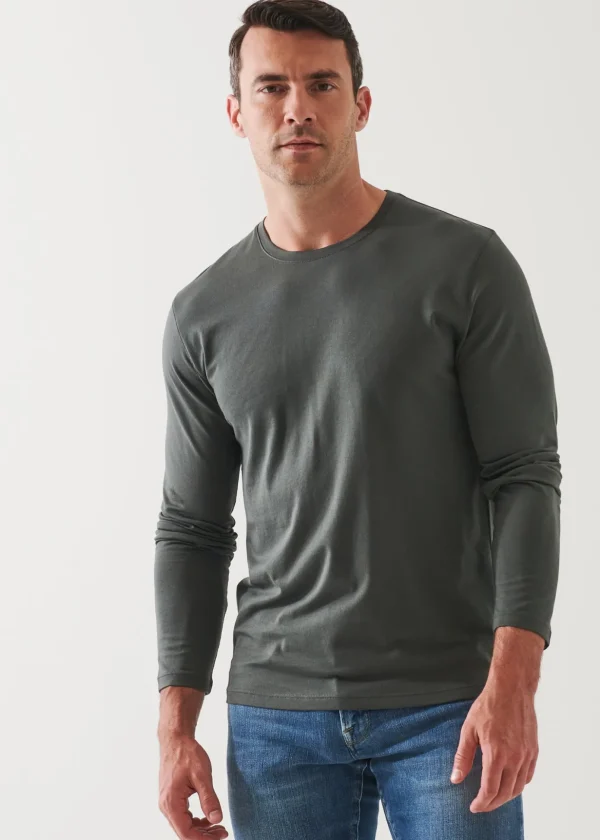 Pima Cotton Stretch Long Sleeve T-Shirt