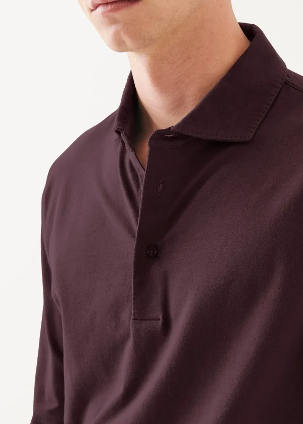 Pima Cotton Stretch Long Sleeve Polo