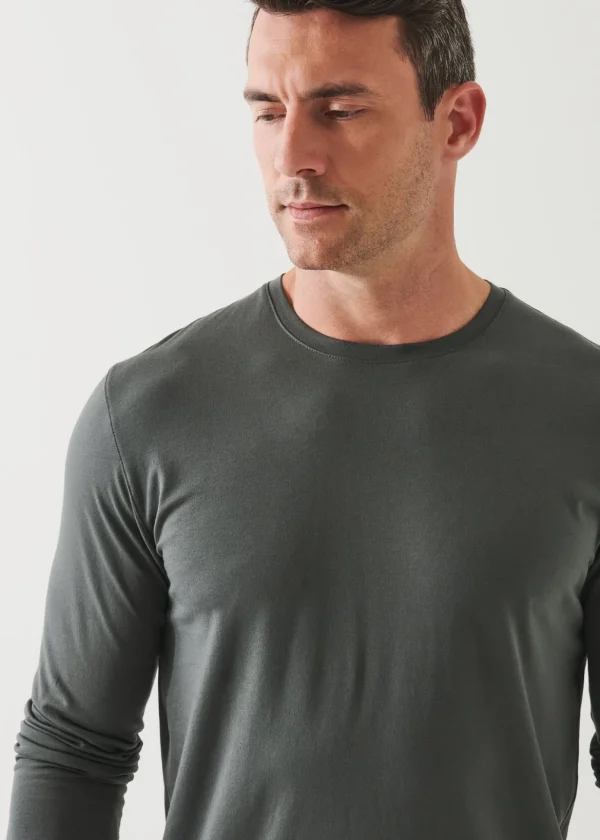 Pima Cotton Stretch Long Sleeve T-Shirt