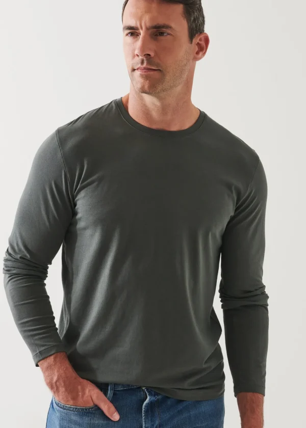 Pima Cotton Stretch Long Sleeve T-Shirt