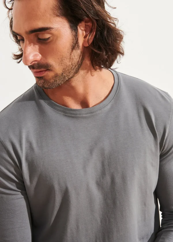 Pima Cotton Stretch Long Sleeve T-Shirt