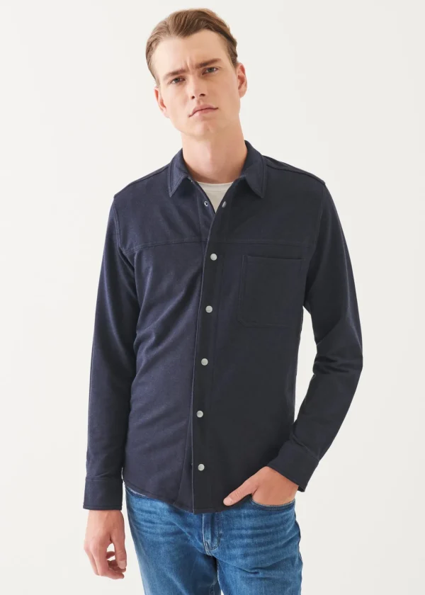 Pima Cotton Stretch Overdye Snap Front Shirt