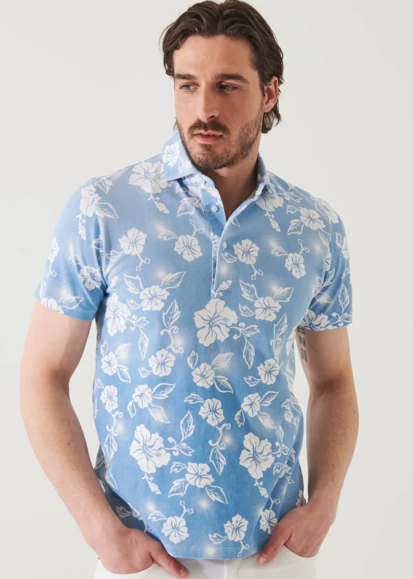 Pima Cotton Stretch Printed Polo