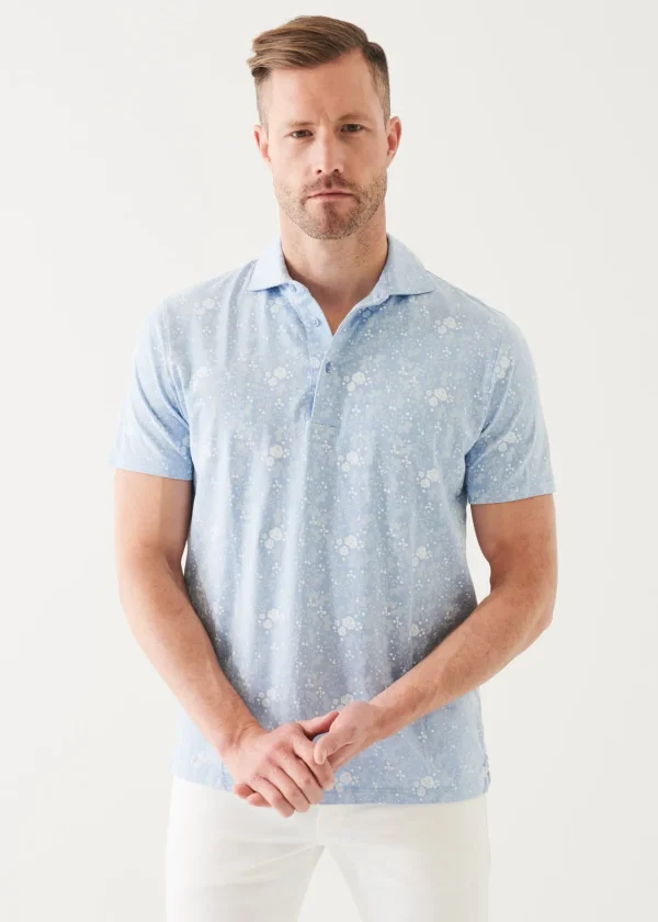 Pima Cotton Stretch Printed Polo