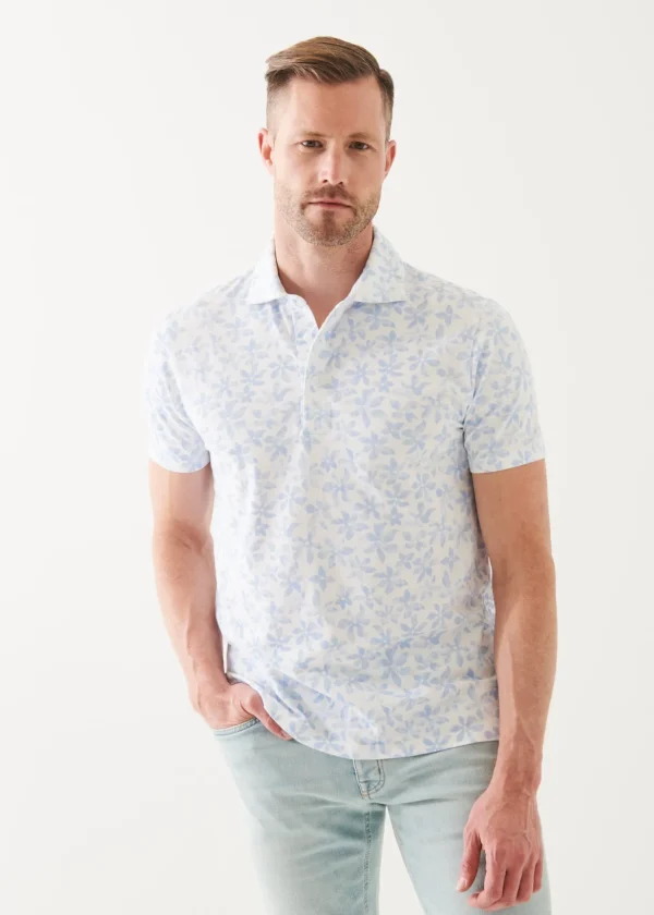 Pima Cotton Stretch Printed Polo